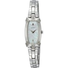 Seiko Baguette 8 Diamonds White Mother of Pearl Dial Ladies Watch ...