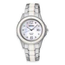 Seiko Coutura Diamond Dial Ceramic/ss Women's Watch Sxde85