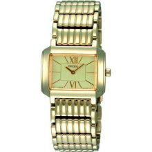 Seiko Ladies Gold Tone Stainless Steel Dress Quartz SUJF48