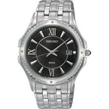 Seiko Le Grand Sport Black Dial Stainless Steel Mens Watch SGEF47