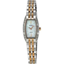 Seiko Solar White Dial Two-tone Stainless Steel Ladies Watch Sup154