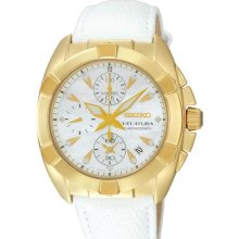 Seiko Velatura Chronograph Leather Ladies Watch SNDY22