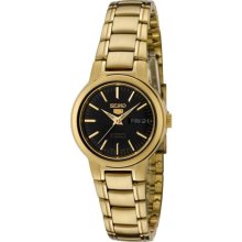 Seiko Women's 5 Automatic SYME48K Gold Gold Tone Stainles-Steel Automatic Watch with Black Dial