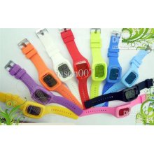 Shhors Women Leather Watches Touch Screen Mens Sport Digital Silicon