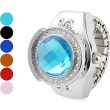 Shinning Women's Circle Alloy Analog Quartz Ring Watch (Assorted Colors)