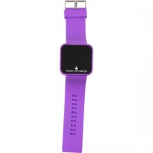 Silicone Touch Screen Creative Red LED Flashing Wristband Watch purple