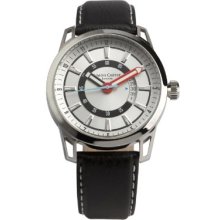 Simon Carter Men's Quartz Watch With White Dial Analogue Display And Black Leather Strap Wt1906 White