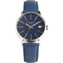 Simon Carter Men's Quartz Watch With Blue Dial Analogue Display And Black Leather Strap Lt905 Blue