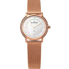 Skagen 3-Hand with Glitz Steel Mesh Women's watch #804SRR