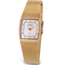 Skagen 384XSGG Crystal Accented Mother Of Pearl Mesh Women's Watch