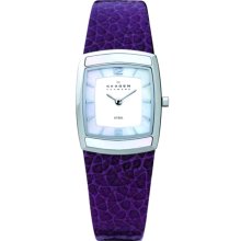 Skagen 855SSLVV Denmark Violet Leather Women's Watch