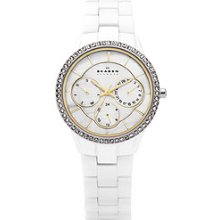 Skagen Ceramic Collection Mother-of-Pearl Dial Women's Watch #347LWGXC1