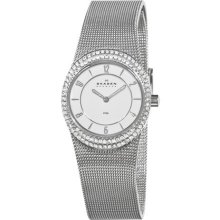 Skagen Denmark Women's Steel Mother of Pearl Dial Diamond Watch