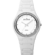 Skagen Designs Ladies Ceramic Analogue Watch 813Lxwc With White Dial