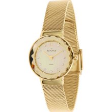 Skagen Faceted Bezel Gold Steel Watch, 25mm