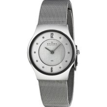 Skagen Silver Dial Stainless Steel Mesh Ladies Watch 233sssc