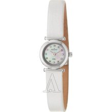 Skagen Steel White Leather Strap Mother-of-Pearl Dial Women's Watch #107XSSLW