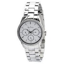 Skagen Women's 921ssx Silver Dial Chronograph With Swarovski Elements Watch