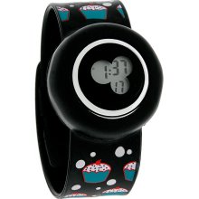 Slap-On Bracelet XL 43MM Black Jelly Cupcake Design Digital Alarm Quartz Watch