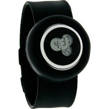 Slap-On Snap Bracelet XL 43MM Black Jelly Digital Alarm Quartz Watch