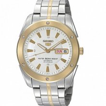 Snzf36j1 Japan Seiko 5 Sports Automatic Two Tone White Dial Ments Watch