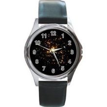 Space Ver 1 Unisex Silver-Tone Round Metal Watch 37