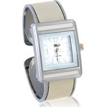 Square Dial Women's Analog Watch Bracelet (White)