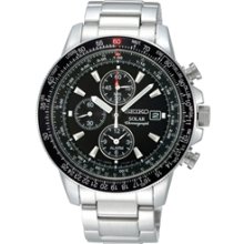 SSC009P1 - Seiko Flightmaster Solar Chronograph 100m Pilots Watch