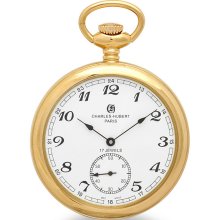 Stainless Steel Pocket Watch W Matching Curb Chain - 3756-ga