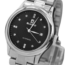 Stainless Steel Strap Shining Crystal Quartz Movement Men's Watch Boy's Large