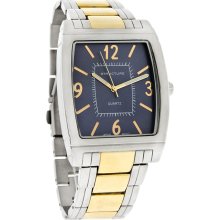 Structure by Surface Quartz Mens 2Tone Rectangular Blue DIal Dress Watch 32682