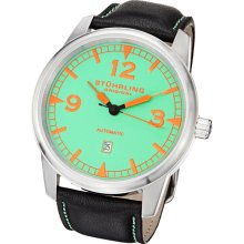 Stuhrling Original Men's Tuskegee Thunderbolt Automatic Black Leather Strap Watch (Stuhrling Original Men's Watch)