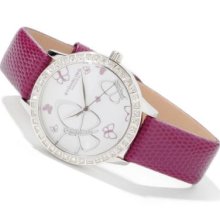 Stuhrling Original Women's Fantasia Butterfly Crystal Leather Strap Watch