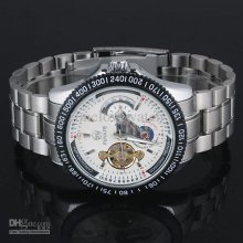 Style Sun-star Silver Dial Stainless Steel Band Automatic Mechanical