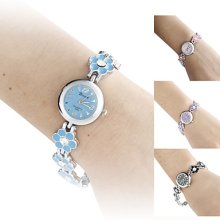 Style Women's Flowers Alloy Analog Quartz Bracelet Watch (Assorted Colors)