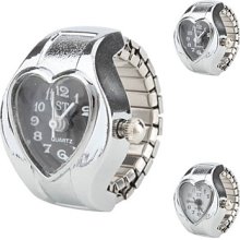 Style Women's Heart--Shaped Alloy Analog Quartz Ring Watch (Assorted Colors)