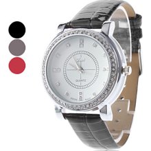 Style Women's Simple PU Analog Quartz Wrist Watch (Assorted Colors)