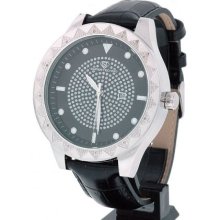 Super Techno Jumbo Men's Black Face Diamond Watch