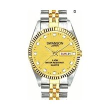 Swanson Men Gold Dial, Two-tone Watch