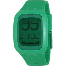 Swatch Men's Digital SURG102 Green Rubber Swiss Quartz Watch with Digital Dial