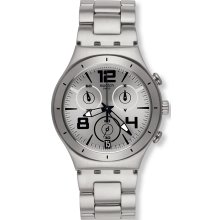 Swatch Men's Irony YCS566G Silver Stainless-Steel Swiss Quartz Watch with Silver Dial