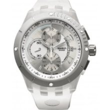 Swatch Unisex Sign In The Sky White Rubber Strap Watch