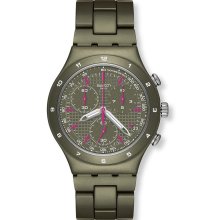 Swatch YCM4002AG Green Dial Green Aluminum Chrono Women's Watch