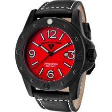 Swiss Legend Men's 'Conqueror' Black Leather Watch ...