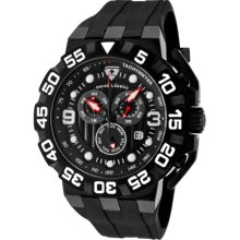 Swiss Legend Men's Quartz Watch With Black Dial Chronograph Display And Black Silicone Strap Sl-10125-Bb-01