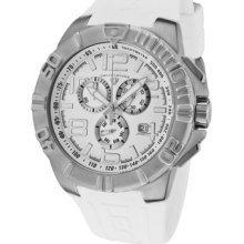 Swiss Legend Men's Super Shield Chronograph White Dial White Silicone