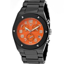 Swiss Legend Men's Throttle Chronograph Orange Dial Black Ceramic