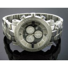 Swiss Movt Aqua Master 3.50ct Diamonds Black Face