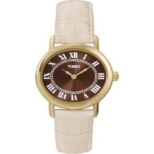 T2M499 Timex Ladies Park Ave Brown Dial Watch