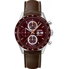 Tag Heuer Watches Men's Carrera Automatic Chronograph Brown Leather B